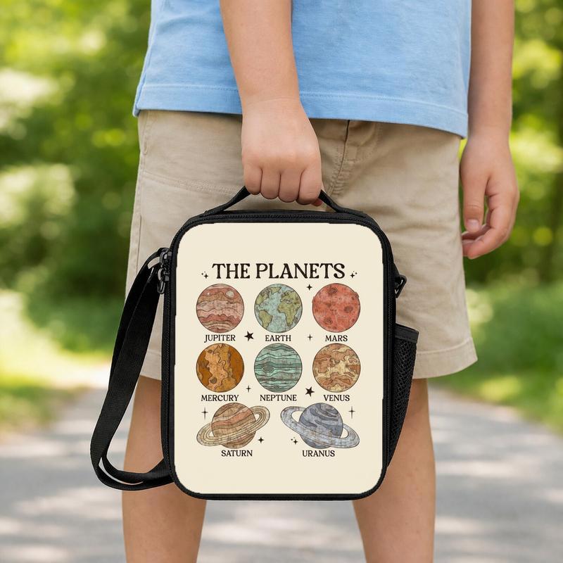 Solar System Lunch Bag Kids - Vintage Planets Design Lunch Box Bag Solar System Lunch Bag Kids - Vintage Planets Design Lunch Box Bag