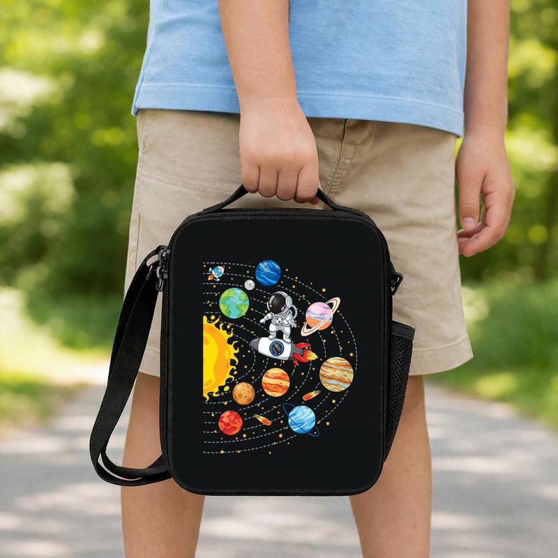 Space School Lunch Bag Kids - Astronaut Solar System Planets Lunch Box Bag