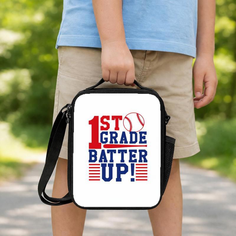 1st Grade Baseball Lunch Bag - Batter Up Kids School Bag Lunch Box Bag
