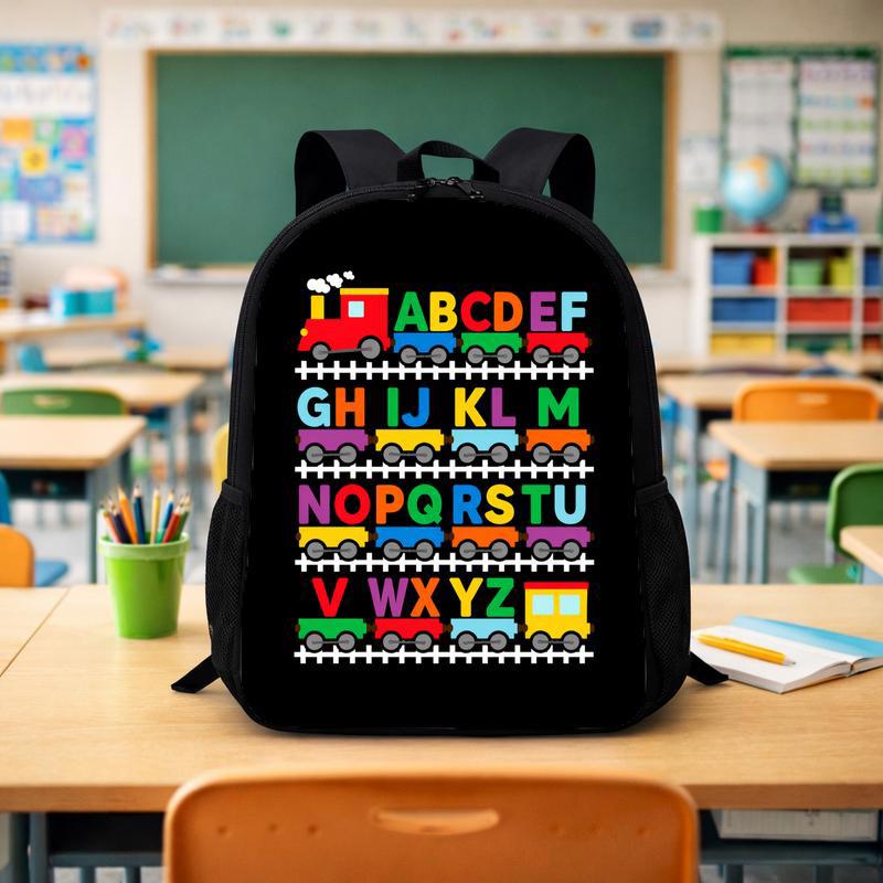 ABC Train Kids Backpack - Alphabet Learning Back To School Custom Backpack - Savourry
