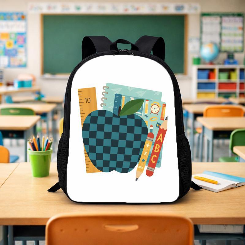 Apple Theme School Backpack - Elementary School Learning Essentials Custom Backpack - Savourry