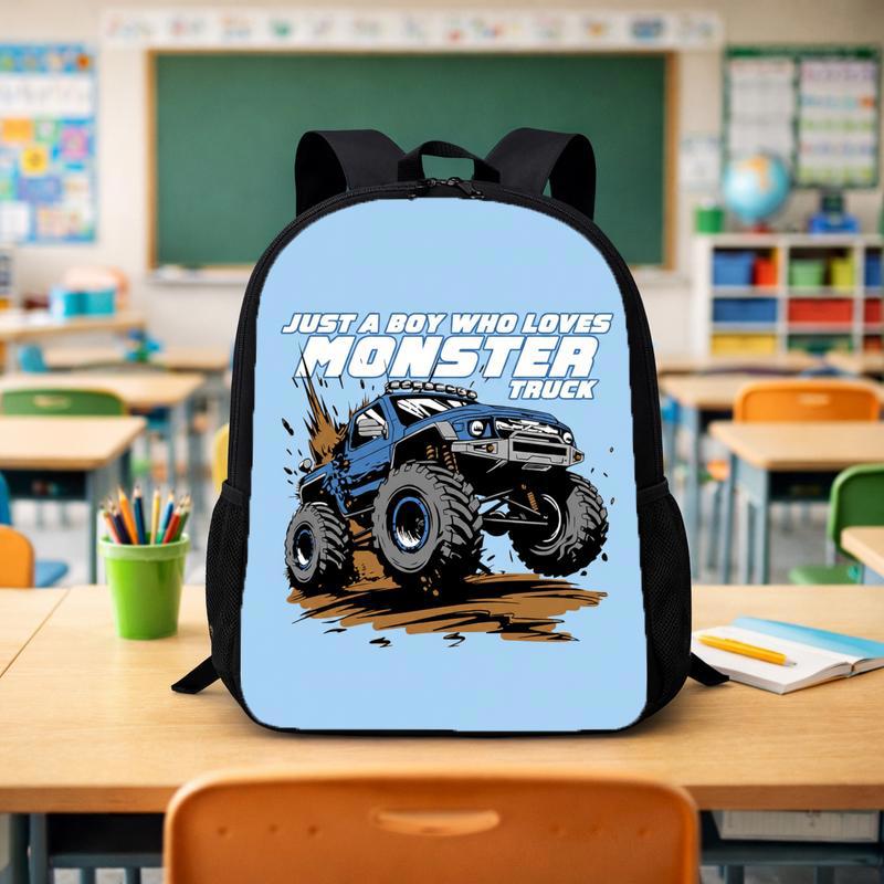 Back To School Backpack For Boys - Just A Boy Who Loves Monster Truck Custom Backpack - Savourry