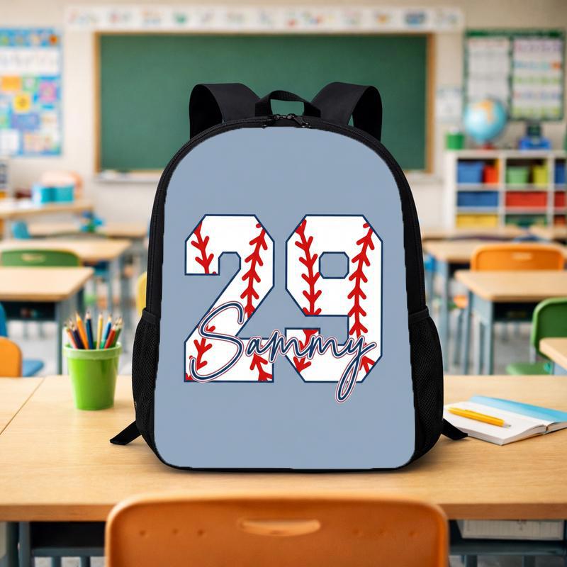 Baseball Back To School Backpack - Custom Name And Number Custom Backpack - Savourry