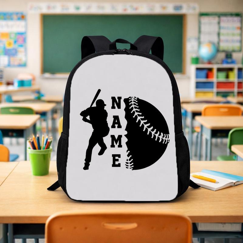 Baseball Silhouette Backpack - Custom Name Kids Bag Custom Backpack - Savourry