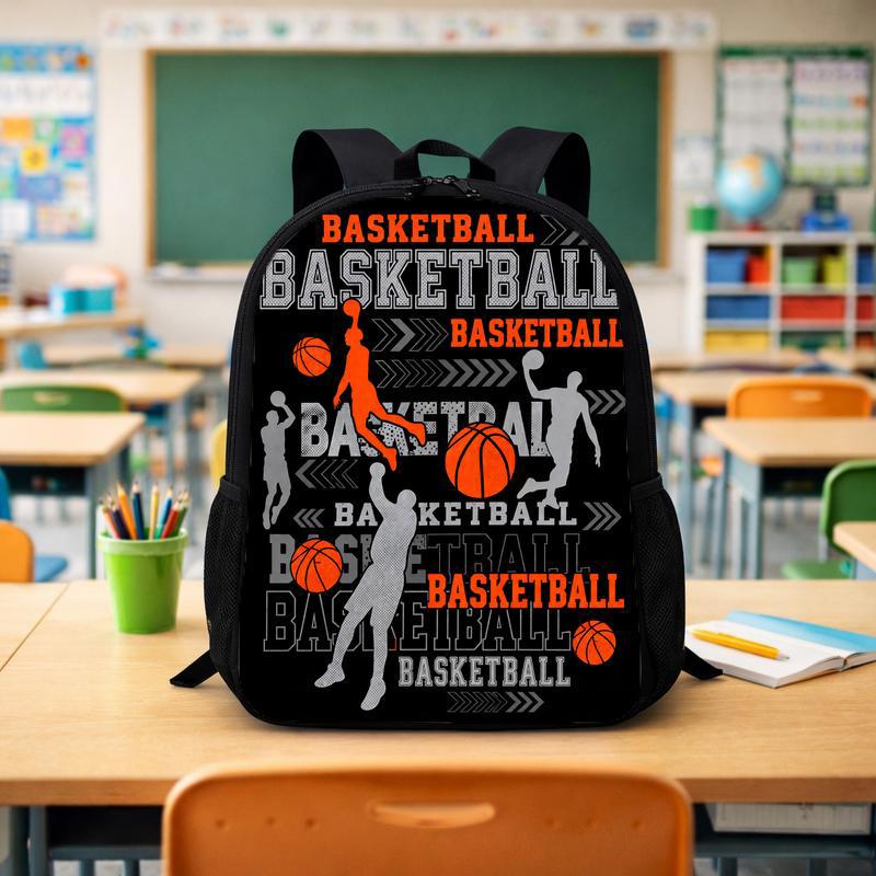 Basketball Pattern Backpack - Back To School Sport Collage Style Custom Backpack - Savourry