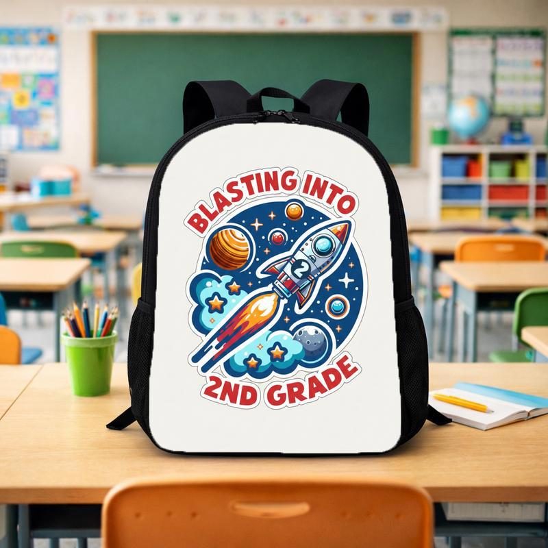Blasting Into 2nd Grade Rocket Backpack - Kids Back To School Fun Custom Backpack - Savourry