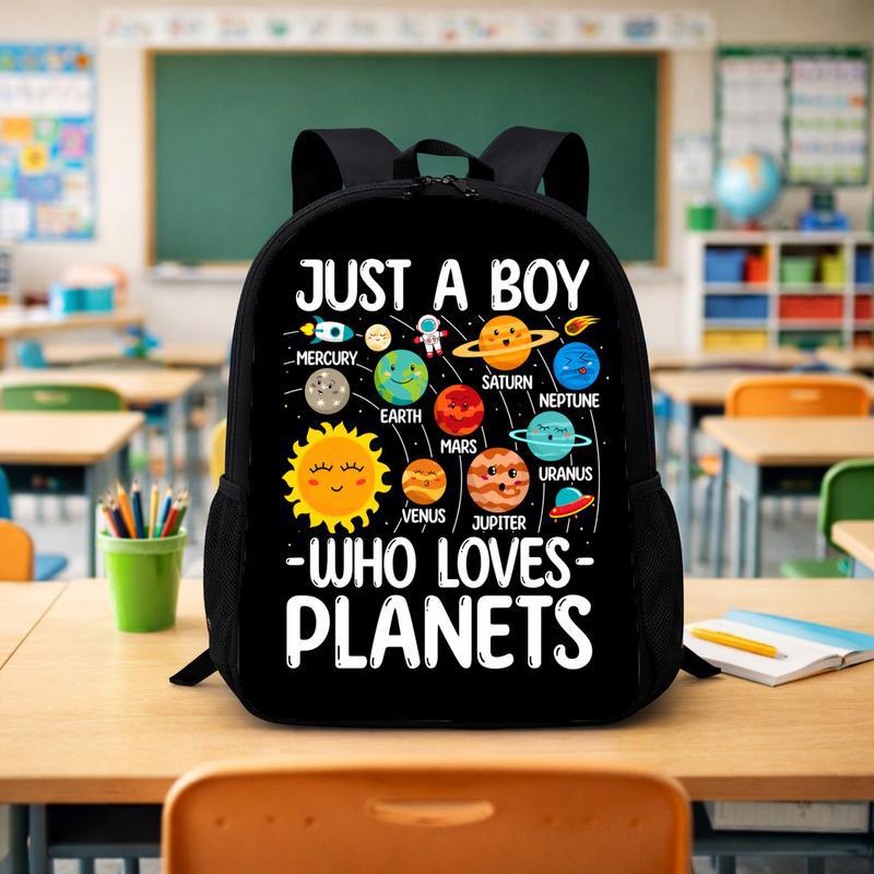 Boys Backpack Space - Just A Boy Who Loves Planets Custom Backpack - Savourry