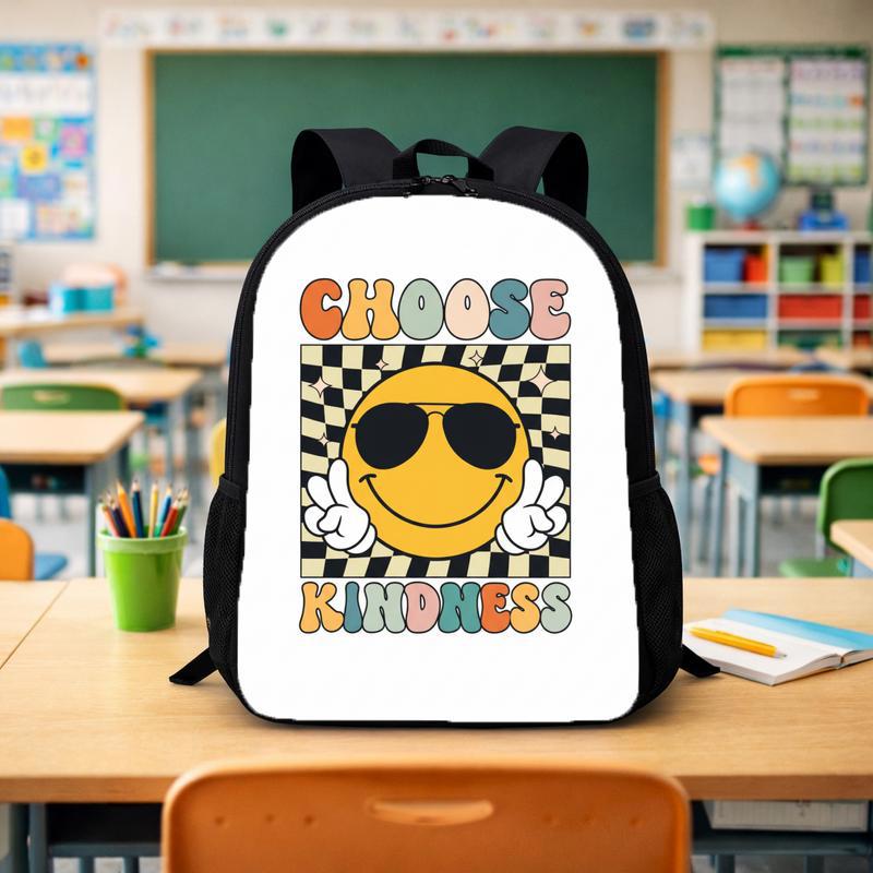 Choose Kindness Smiley Backpack - Positive Kids School Bag Custom Backpack - Savourry