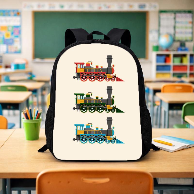 Classic Train Kids School Backpack - Vintage Locomotive Bag Custom Backpack - Savourry