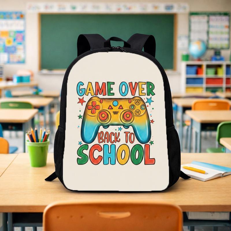 Colorful Game Over Backpack - Back To School Gamer Kids Custom Backpack - Savourry