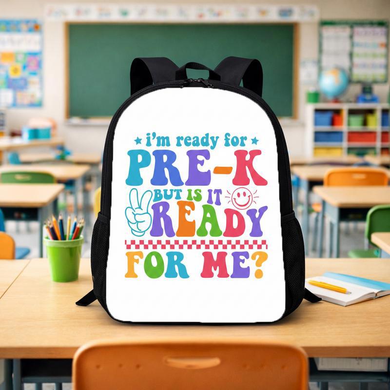 Colorful Kids Backpack - Ready For Pre-K Funny Design Custom Backpack - Savourry