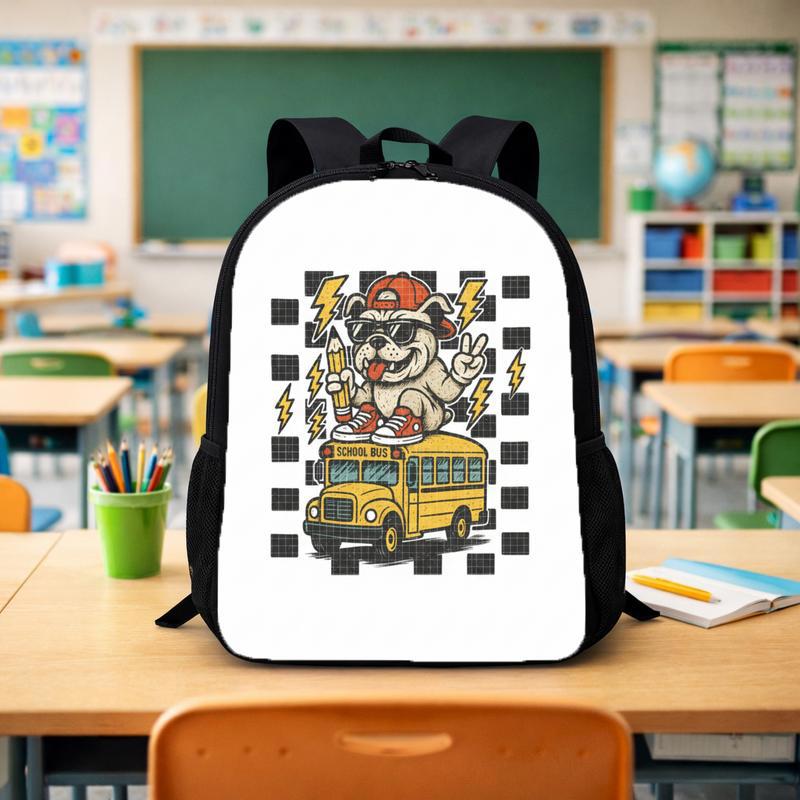 Cool Bulldog Back To School PNG _ Kids School Shirt Design Custom Backpack - Savourry