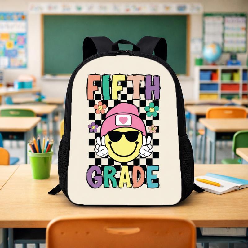 Cool Fifth Grade Smiley Backpack – Back To School Kids Custom Backpack - Savourry