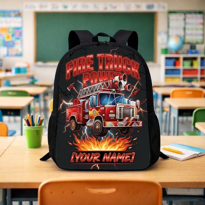 Cool Fire Truck School Backpack - Kids Firefighter Truck Design Custom Backpack - Savourry