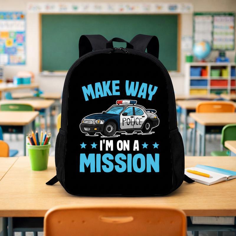 Cool Kids Police Car Backpack - Make Way Mission Back To School Custom Backpack - Savourry