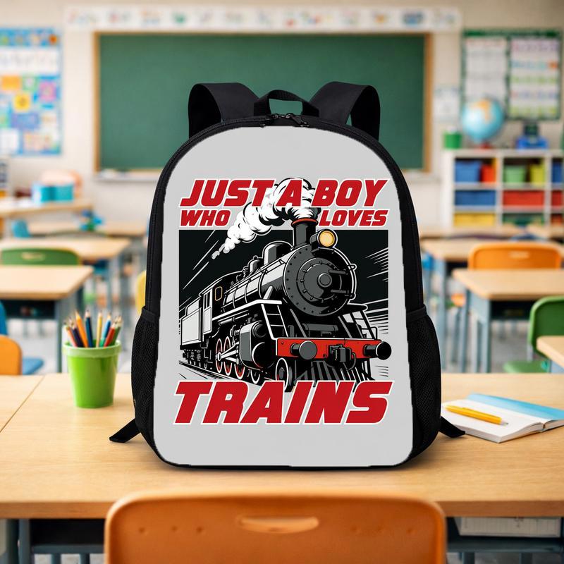 Cool Train Backpack For Kids - Just A Boy Who Loves Trains Custom Backpack - Savourry