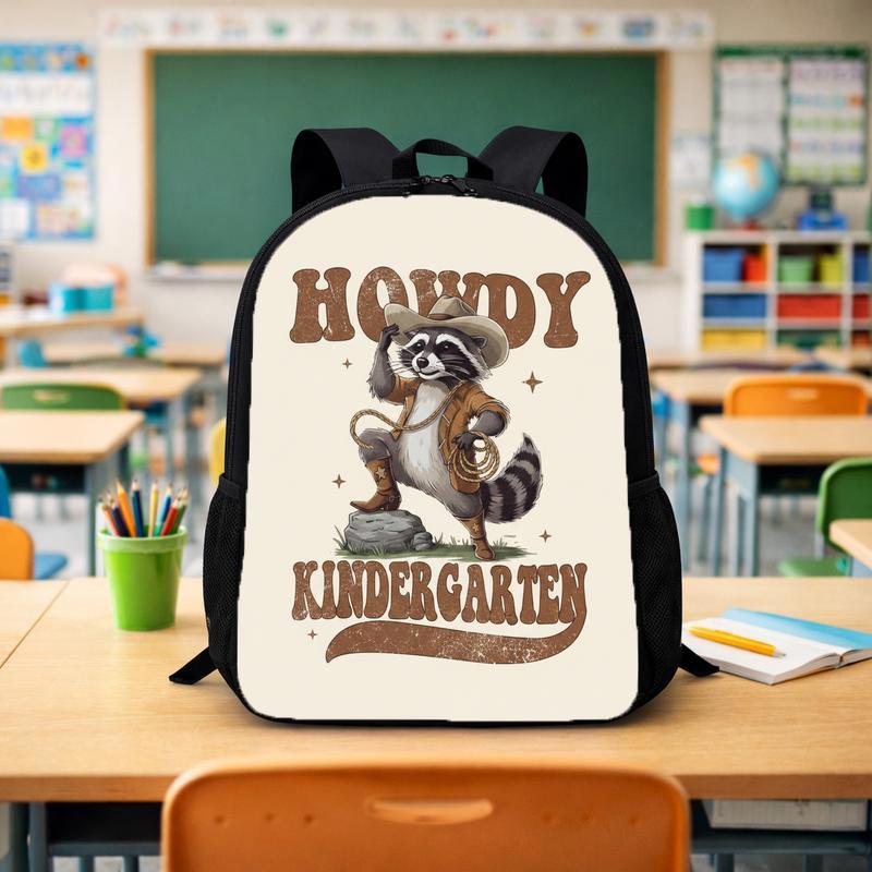 Cowboy Raccoon Backpack Kids - Howdy Kindergarten Back To School Custom Backpack - Savourry