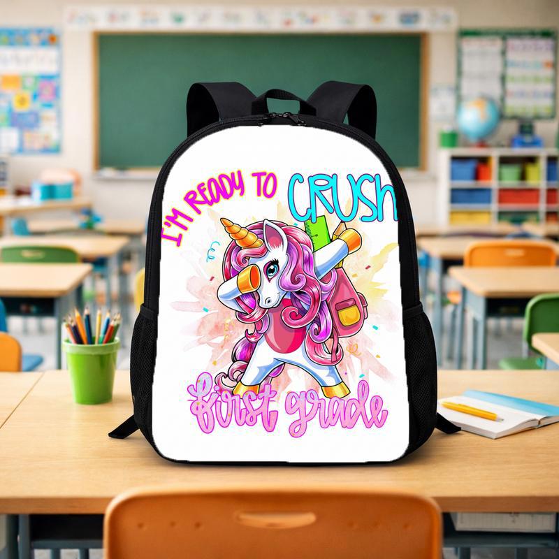 Crush First Grade Backpack - Fun Unicorn Kids School Gear Custom Backpack - Savourry
