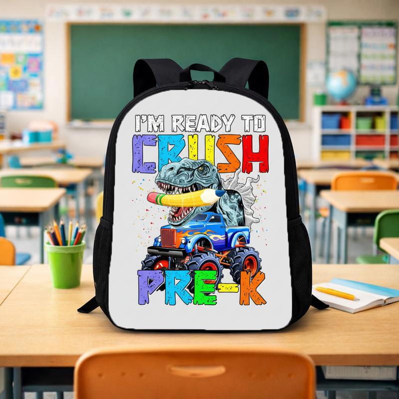 Crush Pre-K Dino Truck Backpack - Kids School Fun Custom Backpack - Savourry