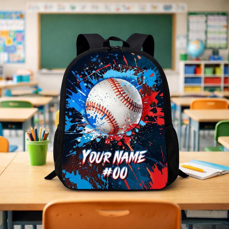 Custom Baseball Backpack - Name Number Paint Splash Design Custom Backpack - Savourry