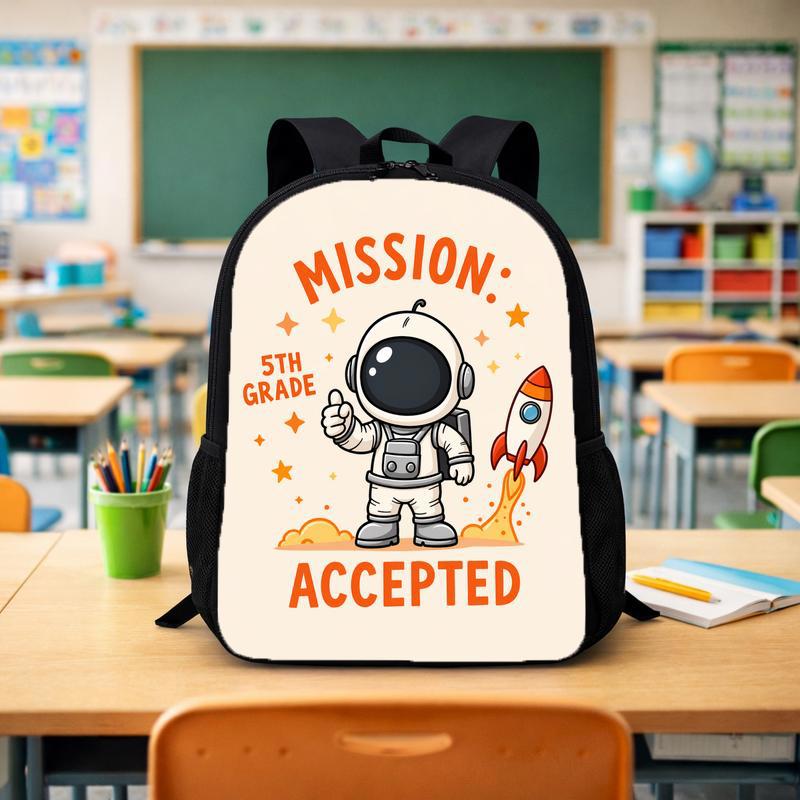 Custom Grade Backpack Kids - Mission Accepted Astronaut Theme Custom Backpack - Savourry
