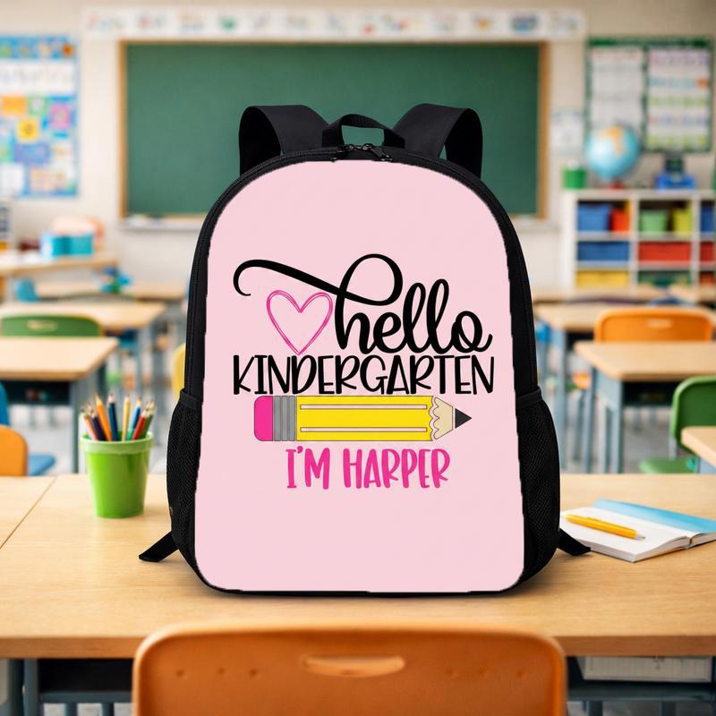 Custom Kids Backpack - First Day Kindergarten With Name Custom Backpack - Savourry