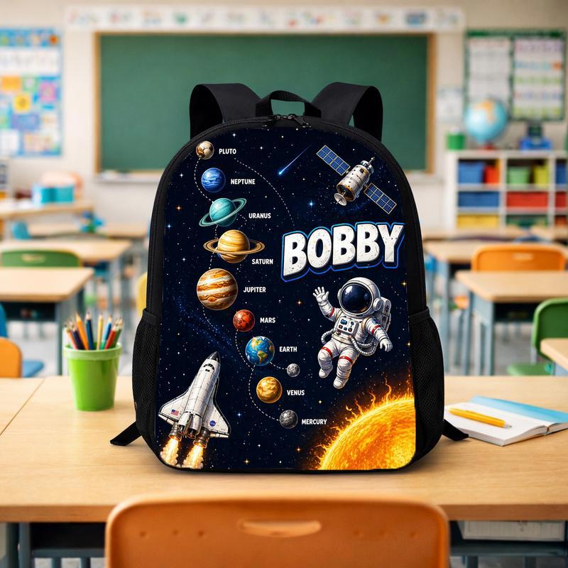 Custom Name Backpack Kids - Solar System Space Explorer Custom Backpack - Savourry