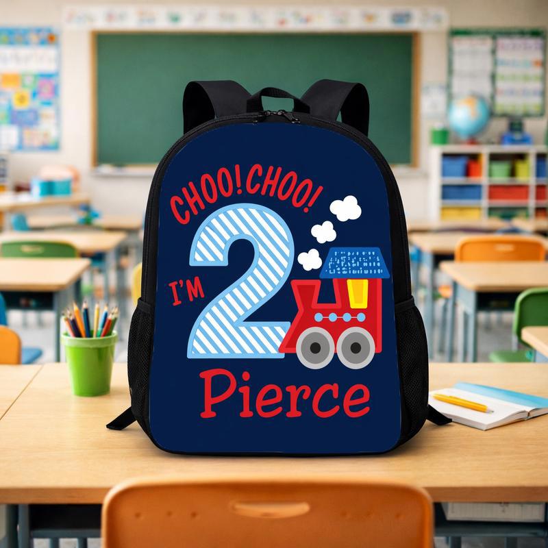 Custom Name Train Backpack - I'm 2 Choo Choo Kids Gift Custom Backpack - Savourry