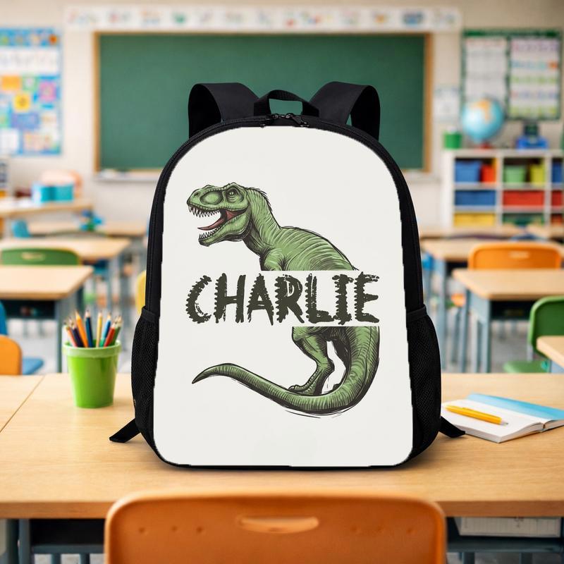 Custom Name T-Rex Backpack - Cool Boys Back To School Custom Backpack - Savourry