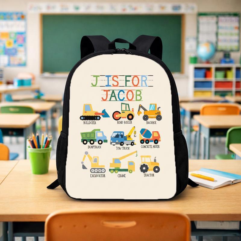 Custom Name Truck Backpack For Boys - Back To School Gift Custom Backpack - Savourry