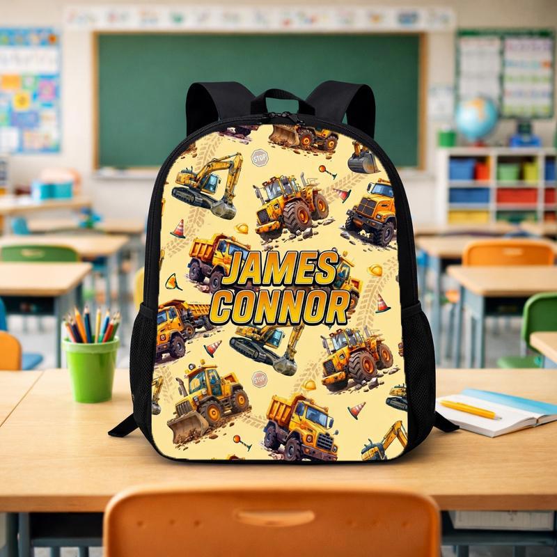 Custom Name Truck Backpack For Boys - Cool Back To School Custom Backpack - Savourry