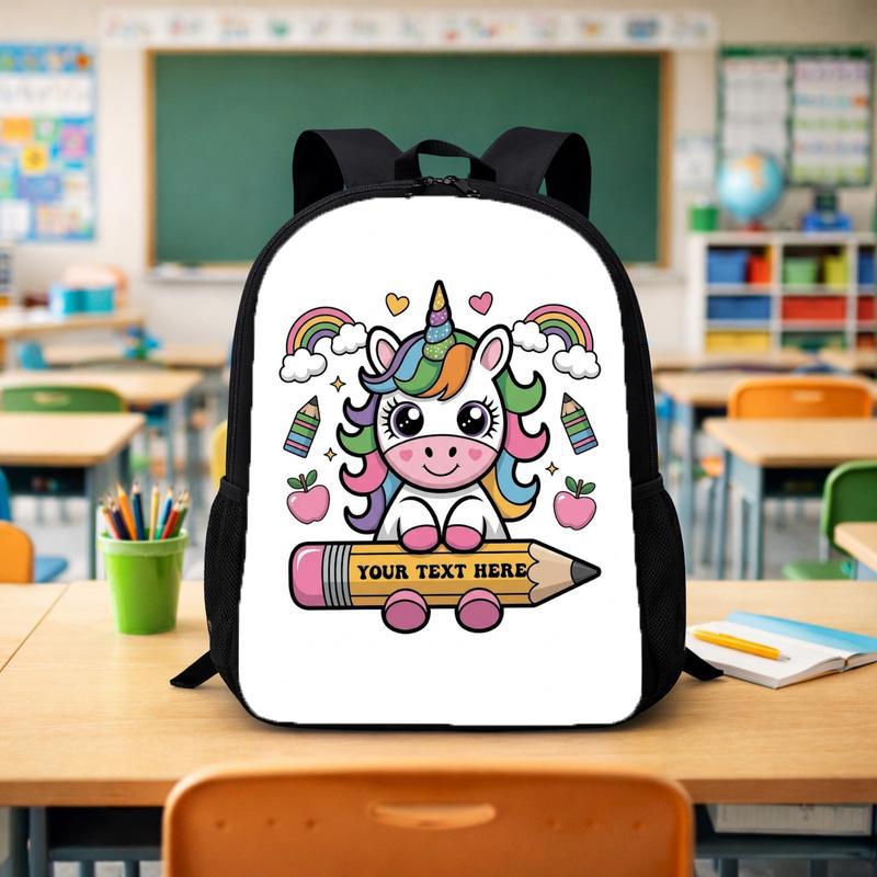 Custom Name Unicorn Backpack Cute Pencil School Design Custom Backpack - Savourry