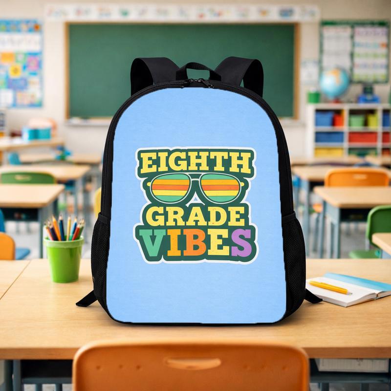 Custom 8th Grade Backpack - Middle School Back To School Retro Vibe Custom Backpack - Savourry