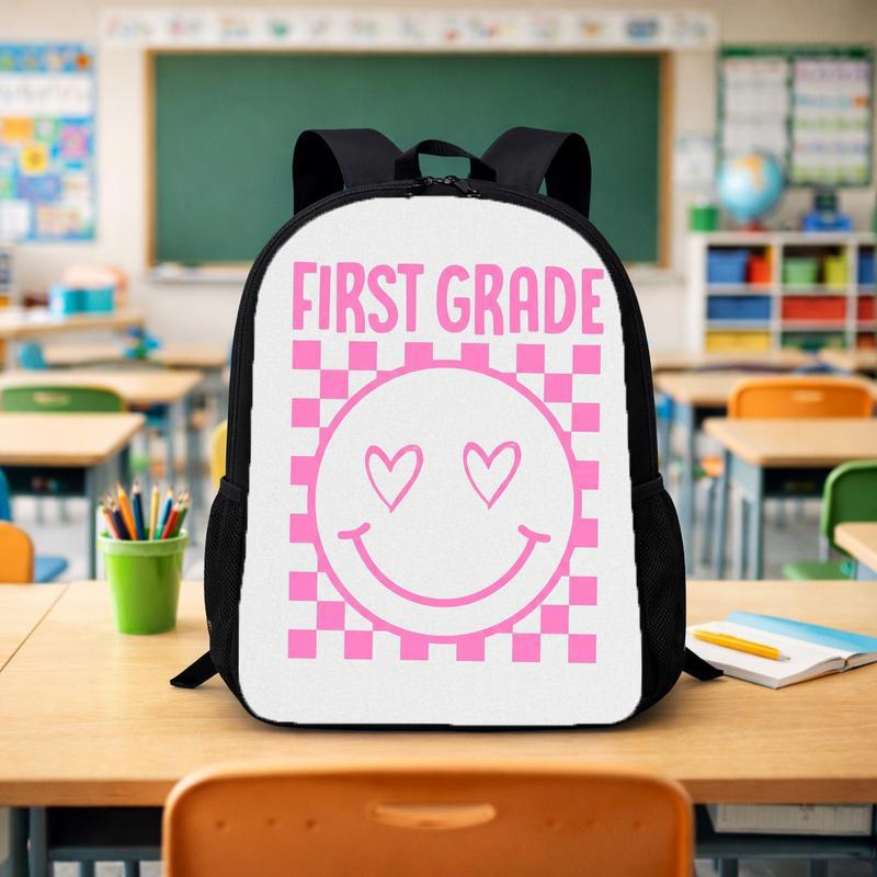 Cute Backpack For Students - Pink Smiley Back To School Custom Backpack - Savourry