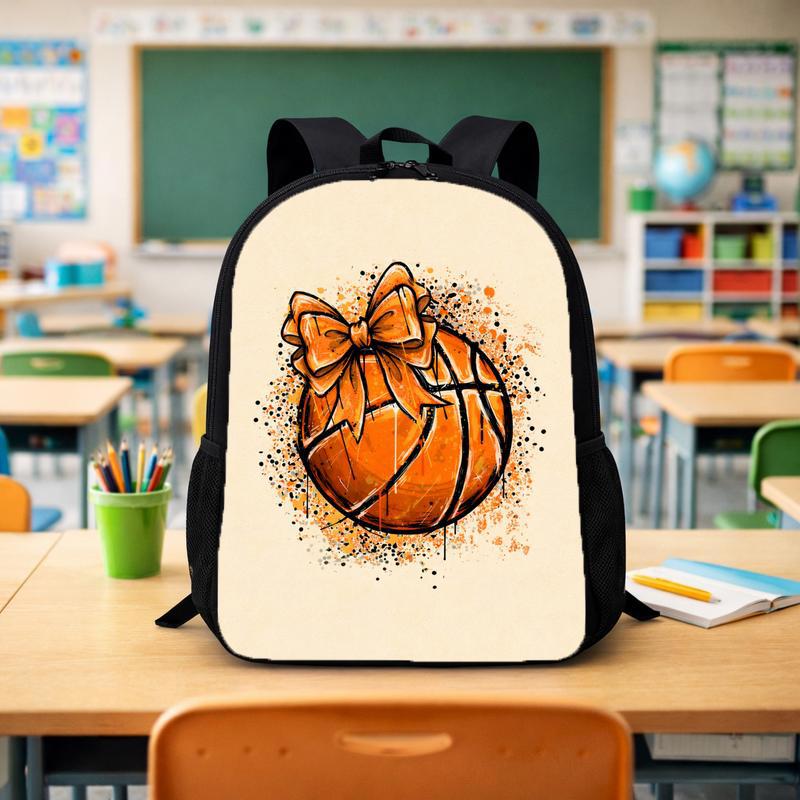 Cute Basketball Bow Backpack - Back To School Girl Sport Style Custom Backpack - Savourry