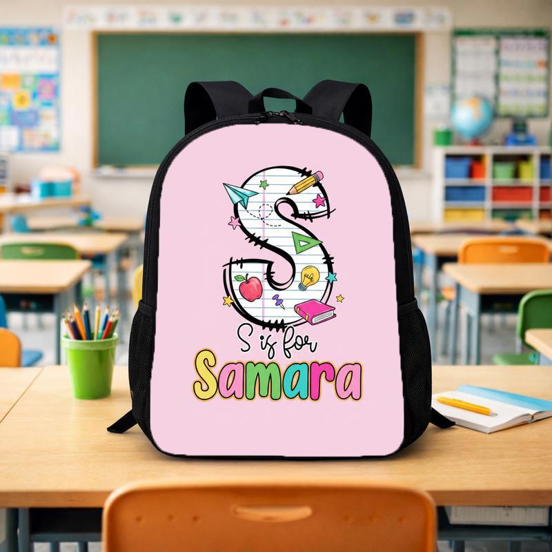 Cute Kindergarten Backpack For Girls - Custom Initial Name Design Custom Backpack - Savourry