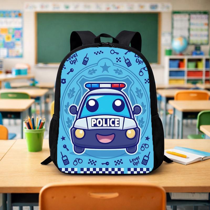 Cute Police Car Backpack - Level Up Kids Back To School Gift Custom Backpack - Savourry