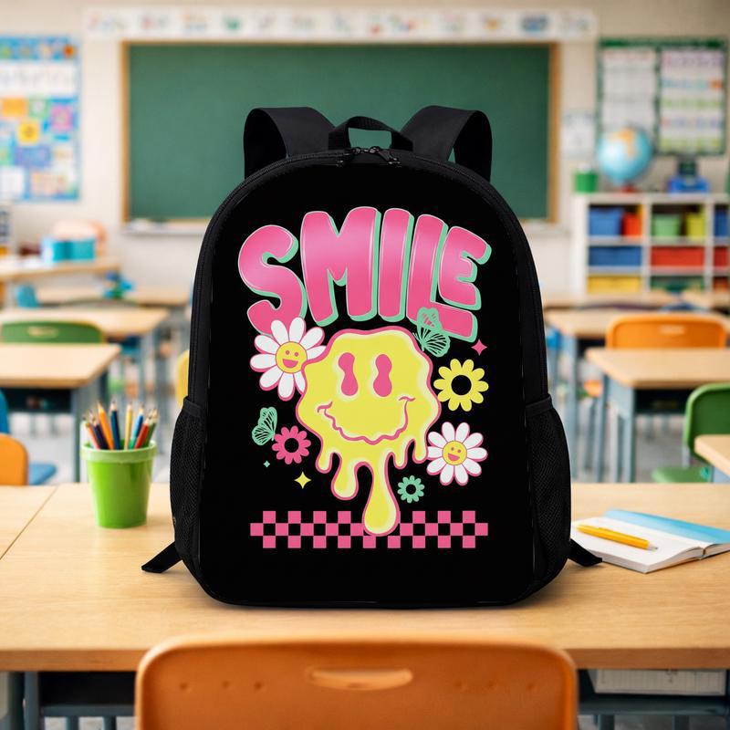 Drippy Smiley Backpack - Retro Back To School Kids Custom Backpack - Savourry