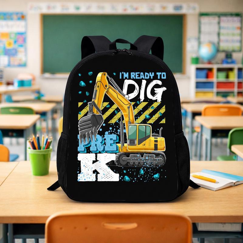 Excavator Backpack For Kids - Ready To Dig Pre-K Gift Custom Backpack - Savourry