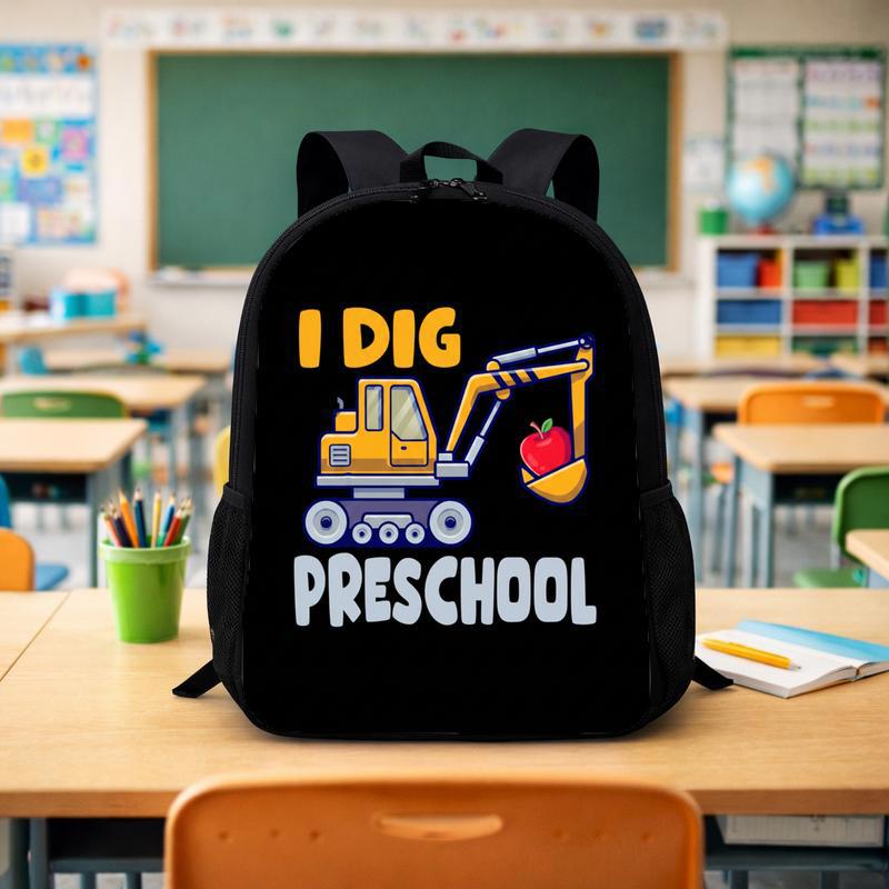 Excavator Kids Backpack - I Dig Preschool Back To School Custom Backpack - Savourry