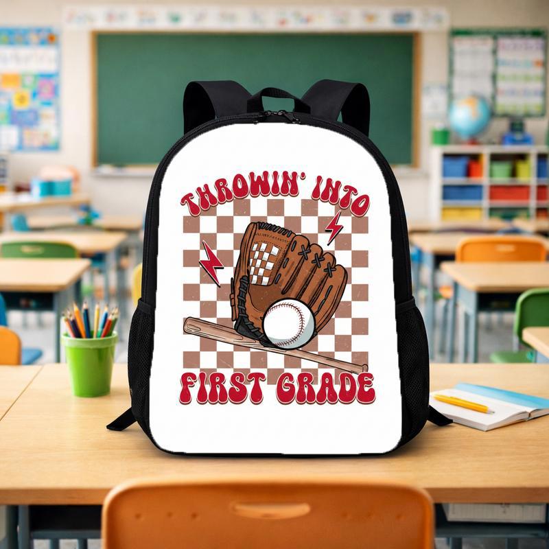First Grade Baseball Backpack - Back To School Retro Kids Custom Backpack - Savourry