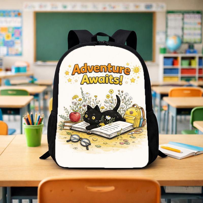 Floral Cat Book Custom Backpack - Savourry