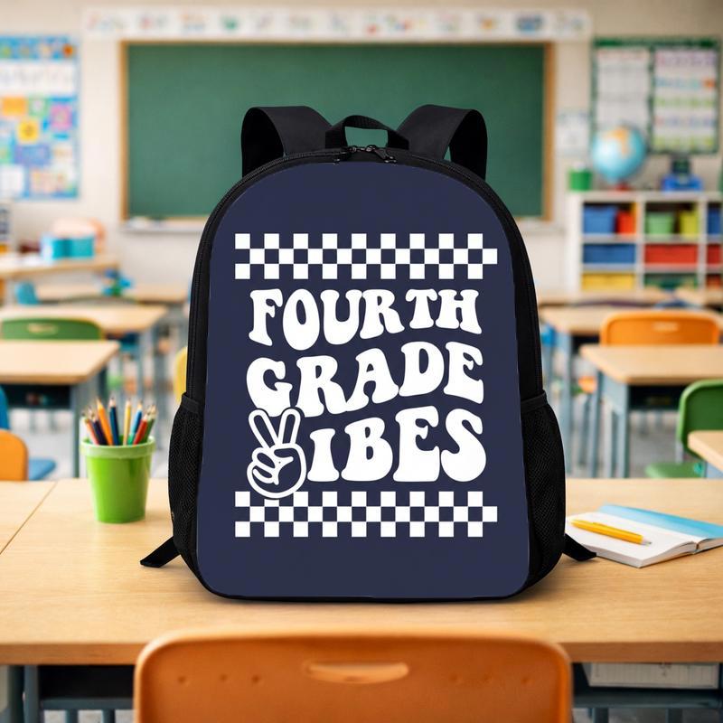 Fourth Grade Vibes Checkerboard Backpack - Cool Kids School Style Custom Backpack - Savourry