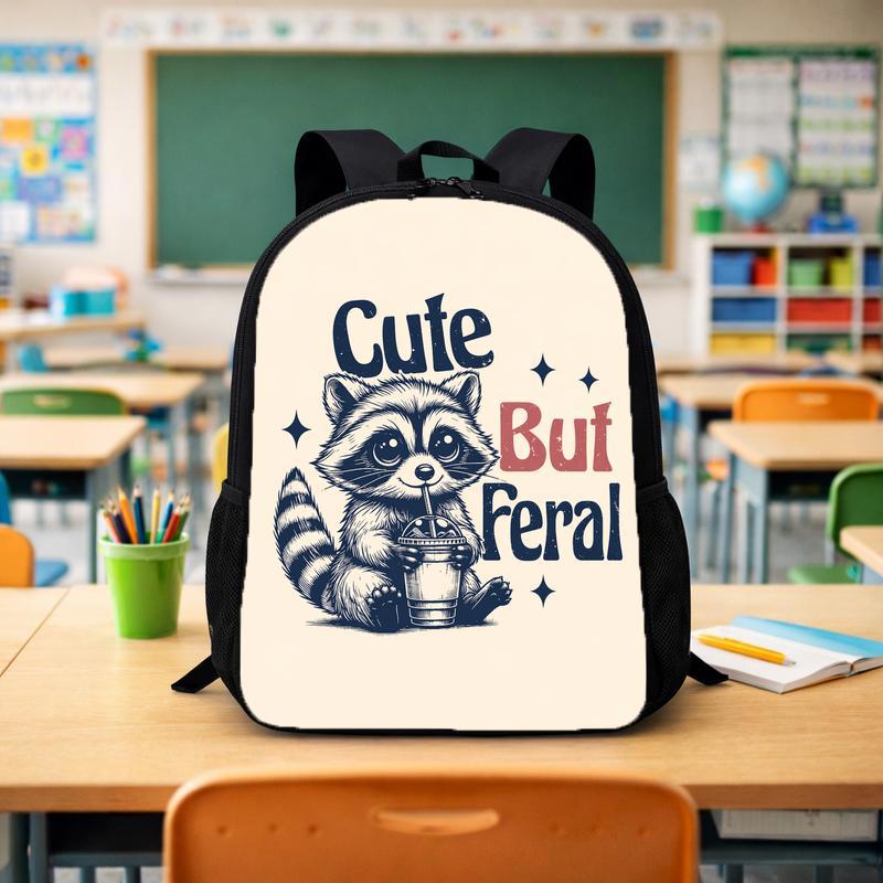 Funny Raccoon School Backpack - Cute But Reral Kids Gift Idea Custom Backpack - Savourry