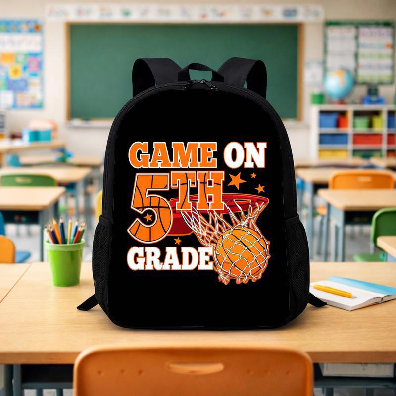 Game On Basketball Backpack - Back To School 5th Grade Kids Custom Backpack - Savourry