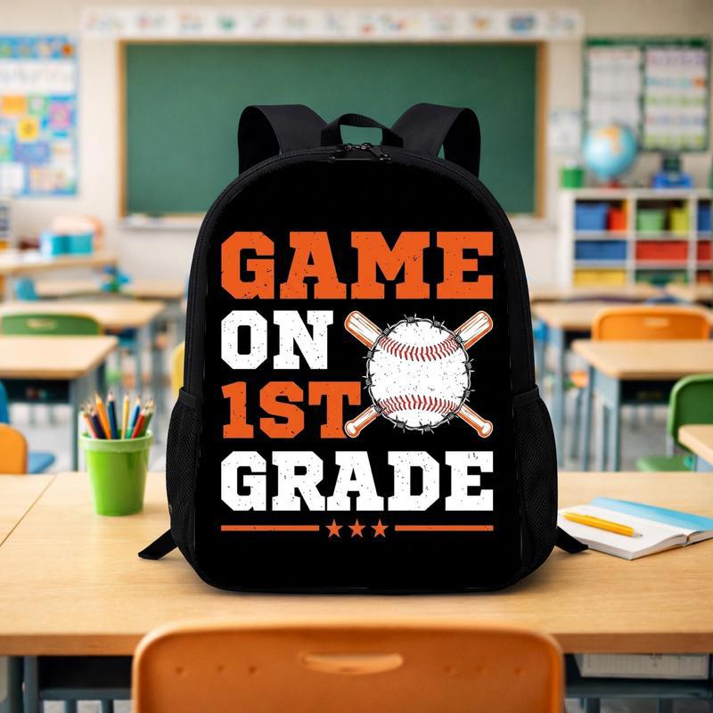Game On First Grade Backpack - Baseball Kids Gift Custom Backpack - Savourry