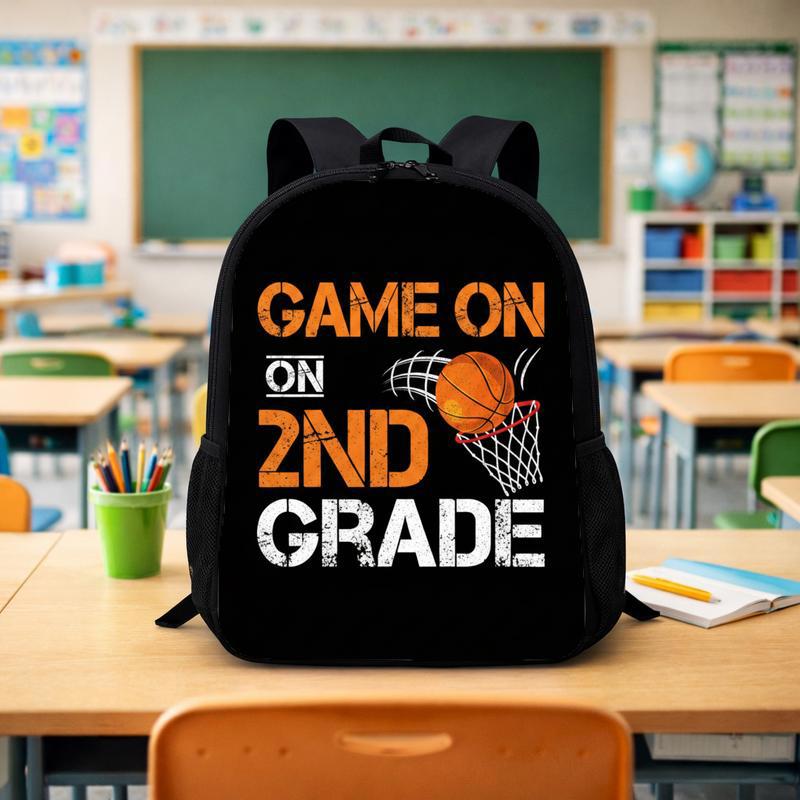 Game On 2nd Grade Backpack - Basketball Back To School Fun Custom Backpack - Savourry