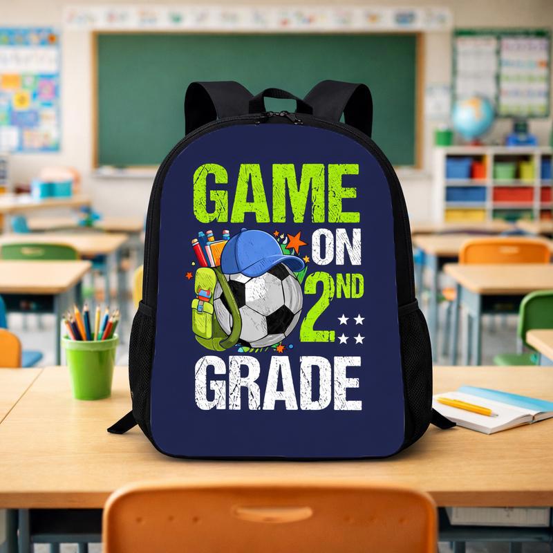 Game On 2nd Grade Backpack - Boys Back To School Soccer Custom Backpack - Savourry
