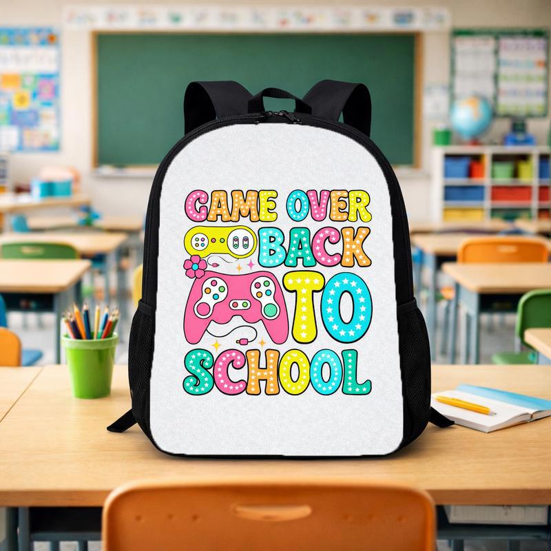 Game Over Back To School Backpack - Cute Gamer Kids Style Custom Backpack - Savourry