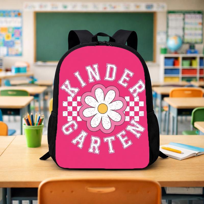Girls Kindergarten Backpack - Daisy Checkerboard Cute Style Custom Backpack - Savourry